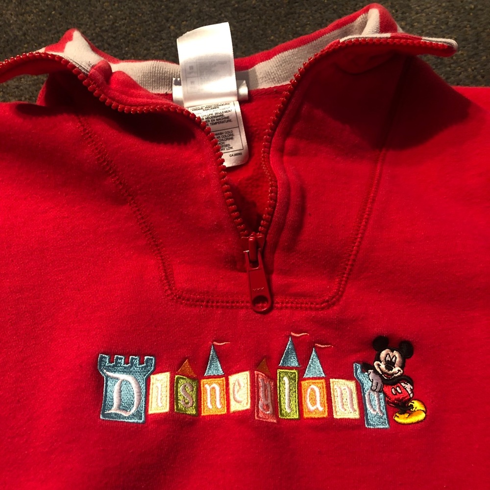 Disneyland vintage red 1/4 zip pullover